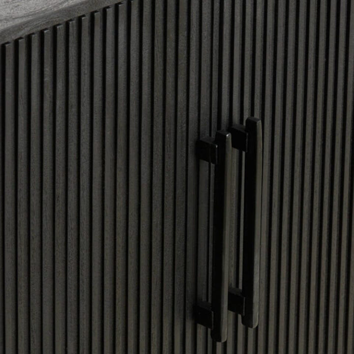 Massia Black Ribbed 2 Door Sideboard Furniture 