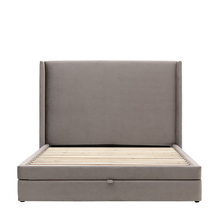 Matilda Taupe Velvet Winged Storage Bed Beds and Headboards 