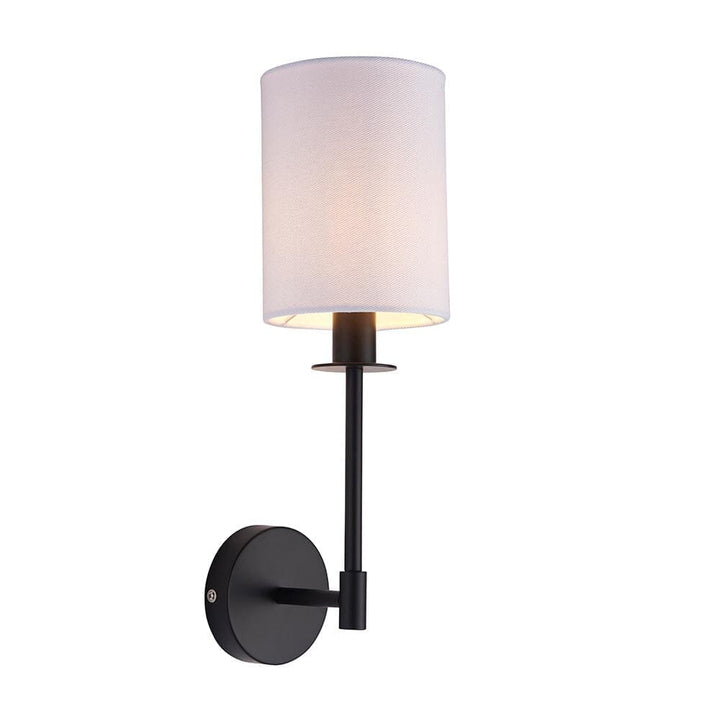 Matira Black Wall Light with White Shade Lighting 