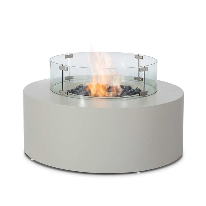 Maui Dove Grey Outdoor Round Fire Pit Coffee Table Furniture 