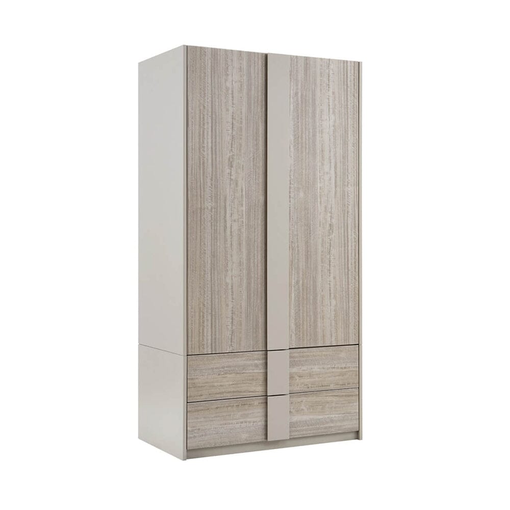 Maya Luxury Greige 2 Door 2 Drawer Wardrobe Furniture 