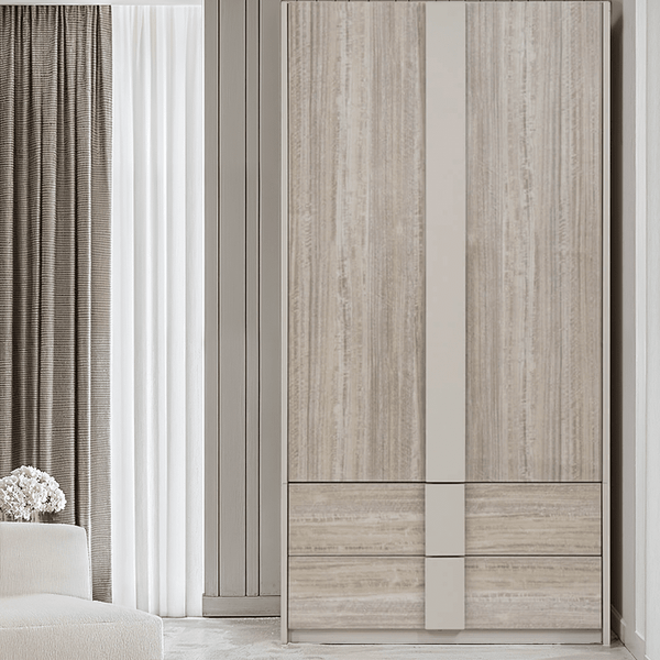 Maya Luxury Greige 2 Door 2 Drawer Wardrobe Furniture 