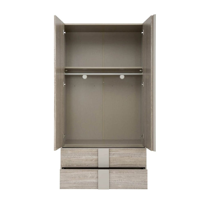 Maya Luxury Greige 2 Door 2 Drawer Wardrobe Furniture 