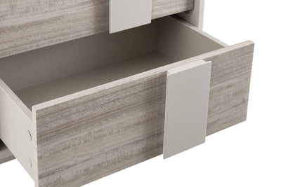 Maya Luxury Greige 2 Drawer Bedside Table Furniture 