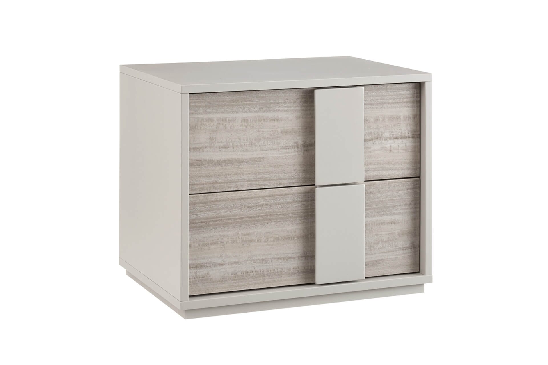 Maya Luxury Greige 2 Drawer Bedside Table Furniture 