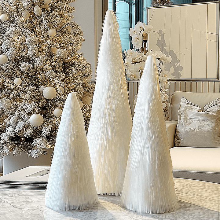 Medium White Decorative Christmas Tree Ornament Accessories 