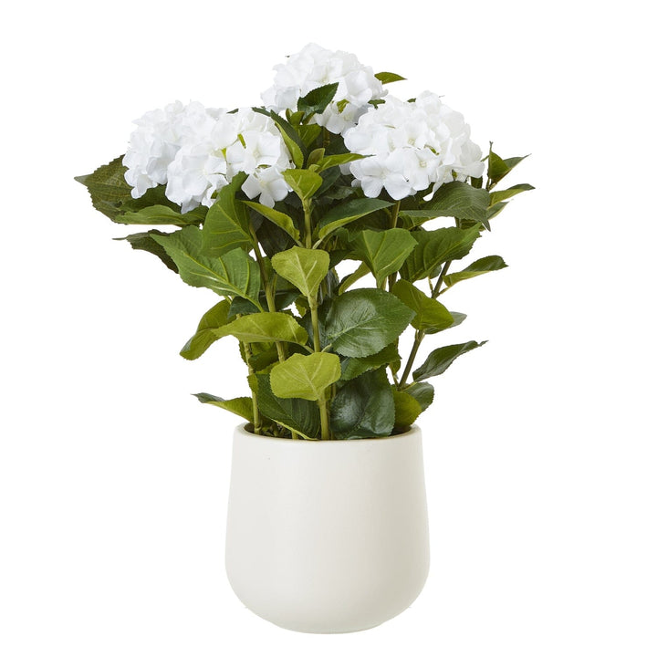 Medium White Faux Hydrangea Potted Plant Accessories 