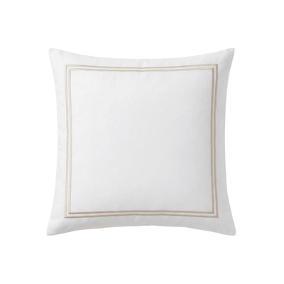 Meghan Champagne Embroidered Double Stitch Detail Large Feather Filled Cushion - 60x60cm Textiles 
