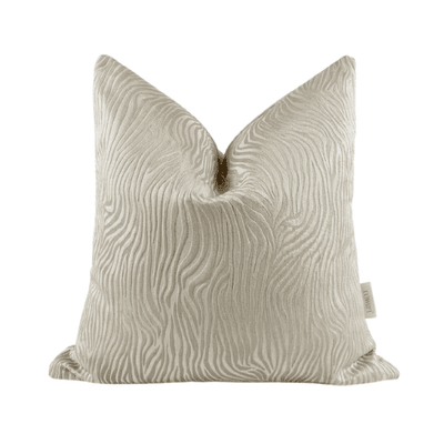 Melbourne Cream & Beige Metallic Tiger Print Feather Filled Cushion - 50x50cm Textiles 