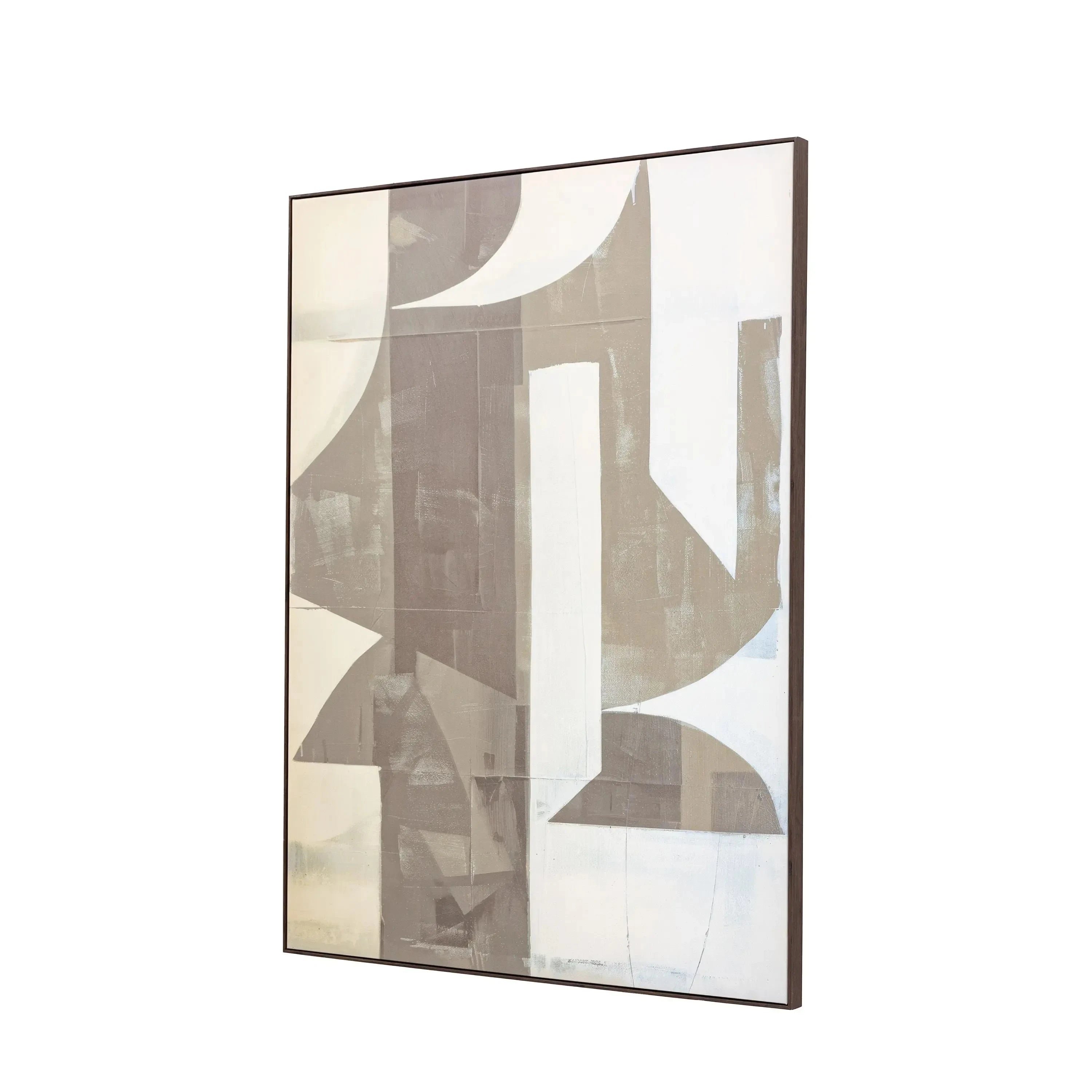 Meridian Taupe Abstract Framed Canvas Wall Art Accessories 