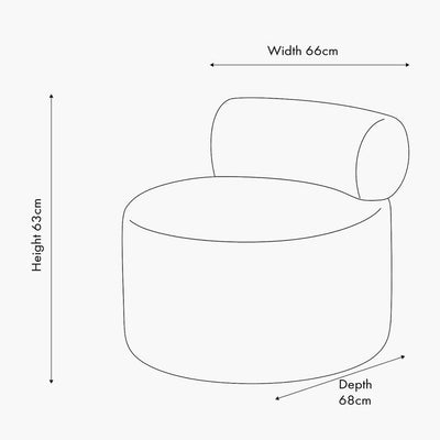 Meridian White Boucle Curved Accent Chair Furniture 