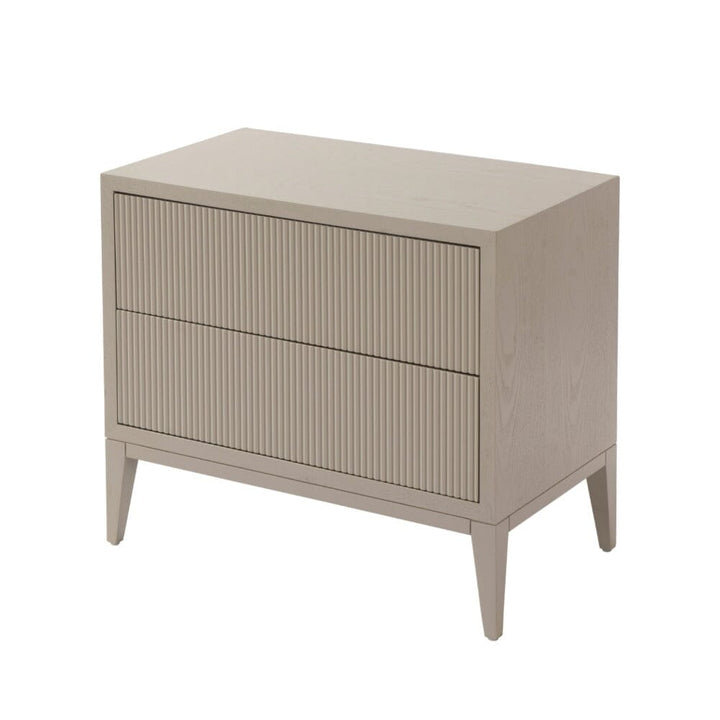 Metropolitan Warm Grey Premium Wide Bedside Table Furniture 