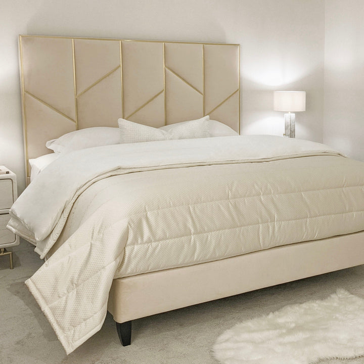 Meyer Cream & Gold Luxury Bed - Super King MTO Beds and Headboards 