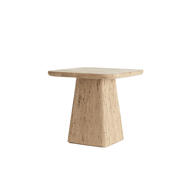 Micah Travertine Square Side Table Furniture 