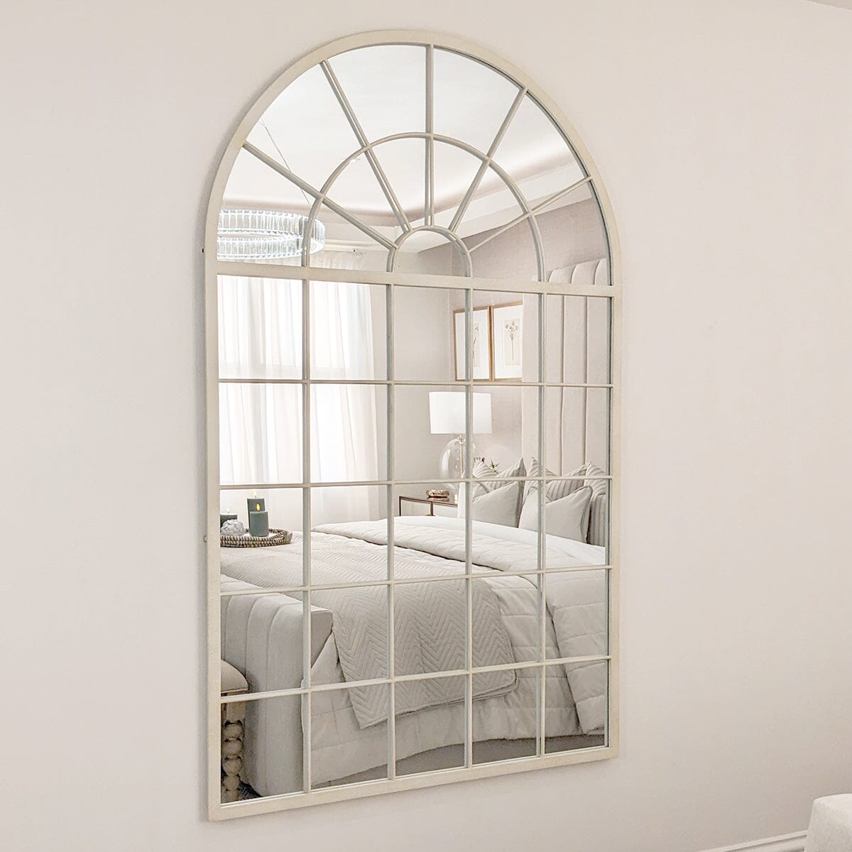 Middleham White Arched Window Large Leaner Mirror Accessories 