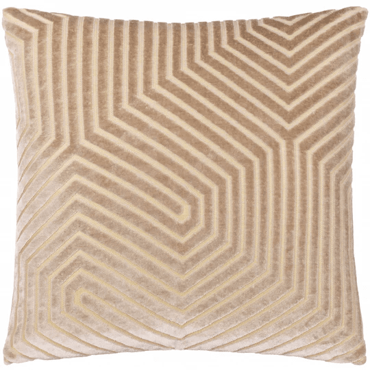 Milly Mink Velvet Geometric Cushion - 45x45cm Textiles 