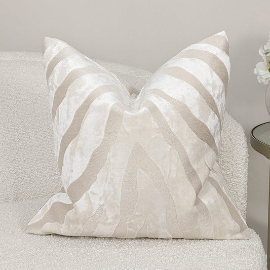 Mimi Ivory Zebra Print Cushion - 43x43cm Textiles 