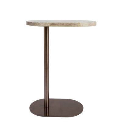 Mina Agate Marble Top Bronze Side Table Furniture 