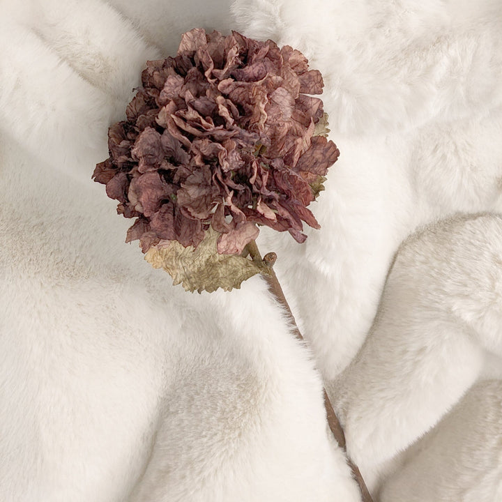 Mocha Faux Hydrangea Single Stem Floral Accessories 