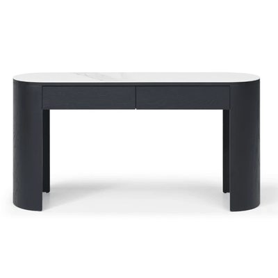 Monroe Black Console Table with Marble Top Furniture 