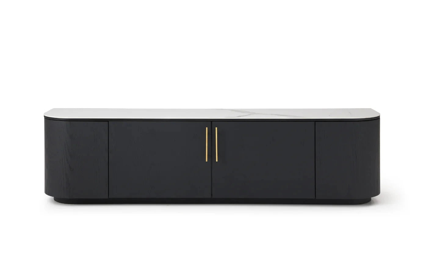 Monroe Black Media unit with Marble Top Furniture 