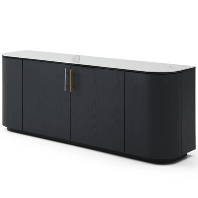 Monroe Black Sideboard with Marble Top Furniture 