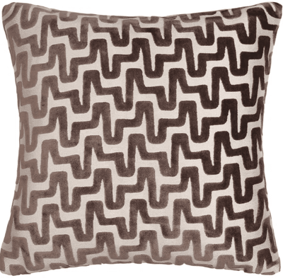 Monroe Brown & Cream Wavy Patterned Feather Filled Cushion - 56x56cm Textiles 