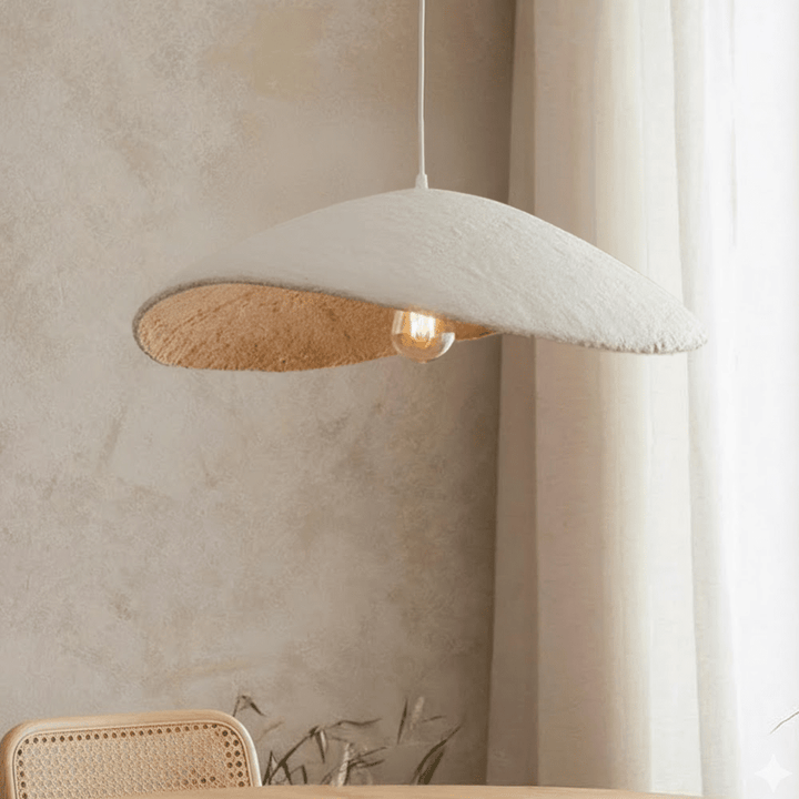 Montrose Large Cream & Antique Brass Organic Ceiling Light Lighting 