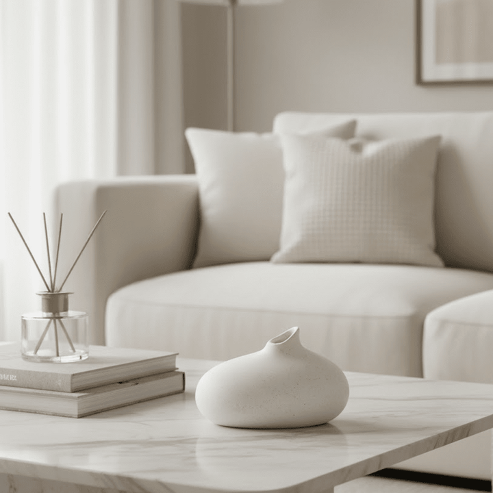 Morilo Cream Ceramic Abstract Decorative Vase Accessories 