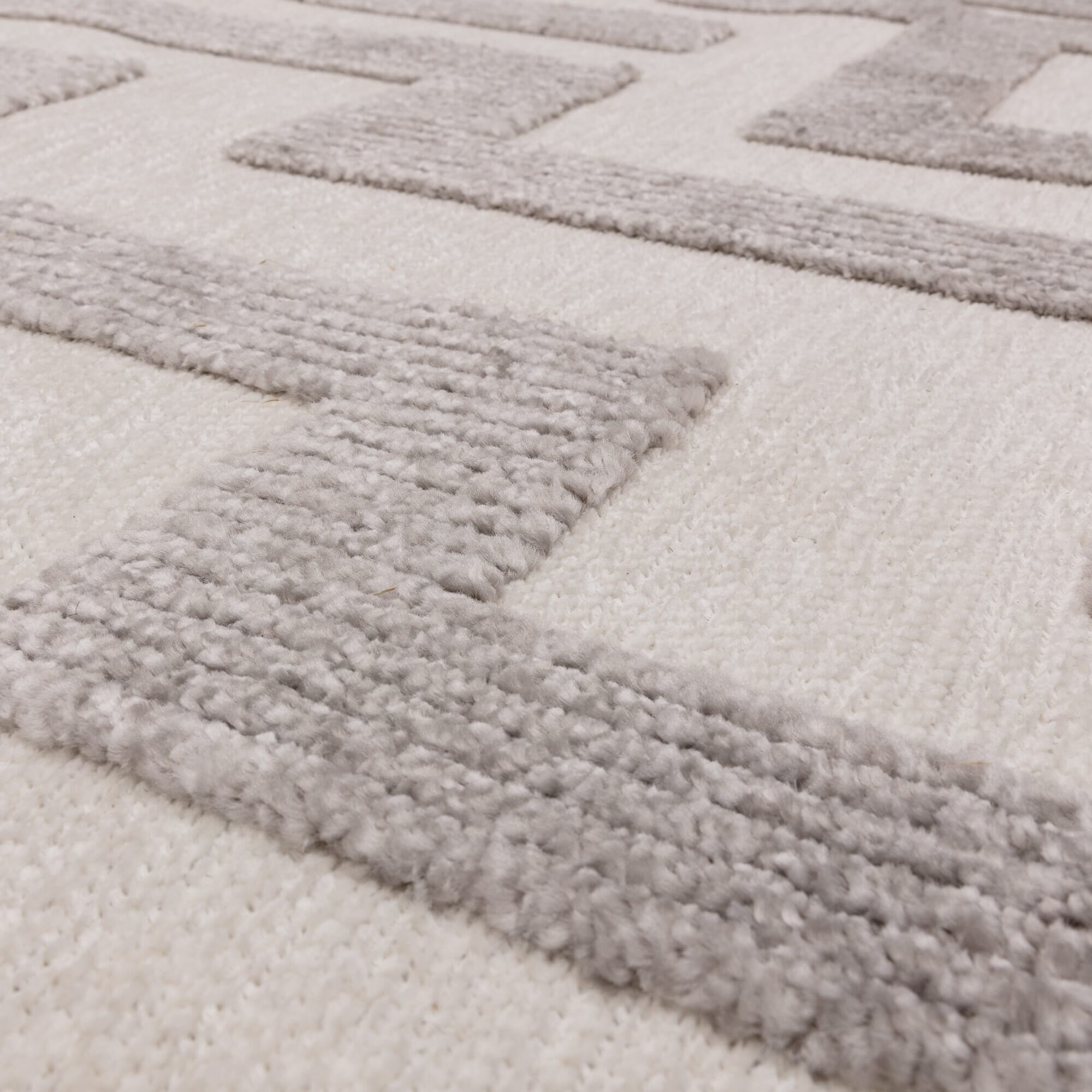 Morocco Grey & Cream Geometric Rug 