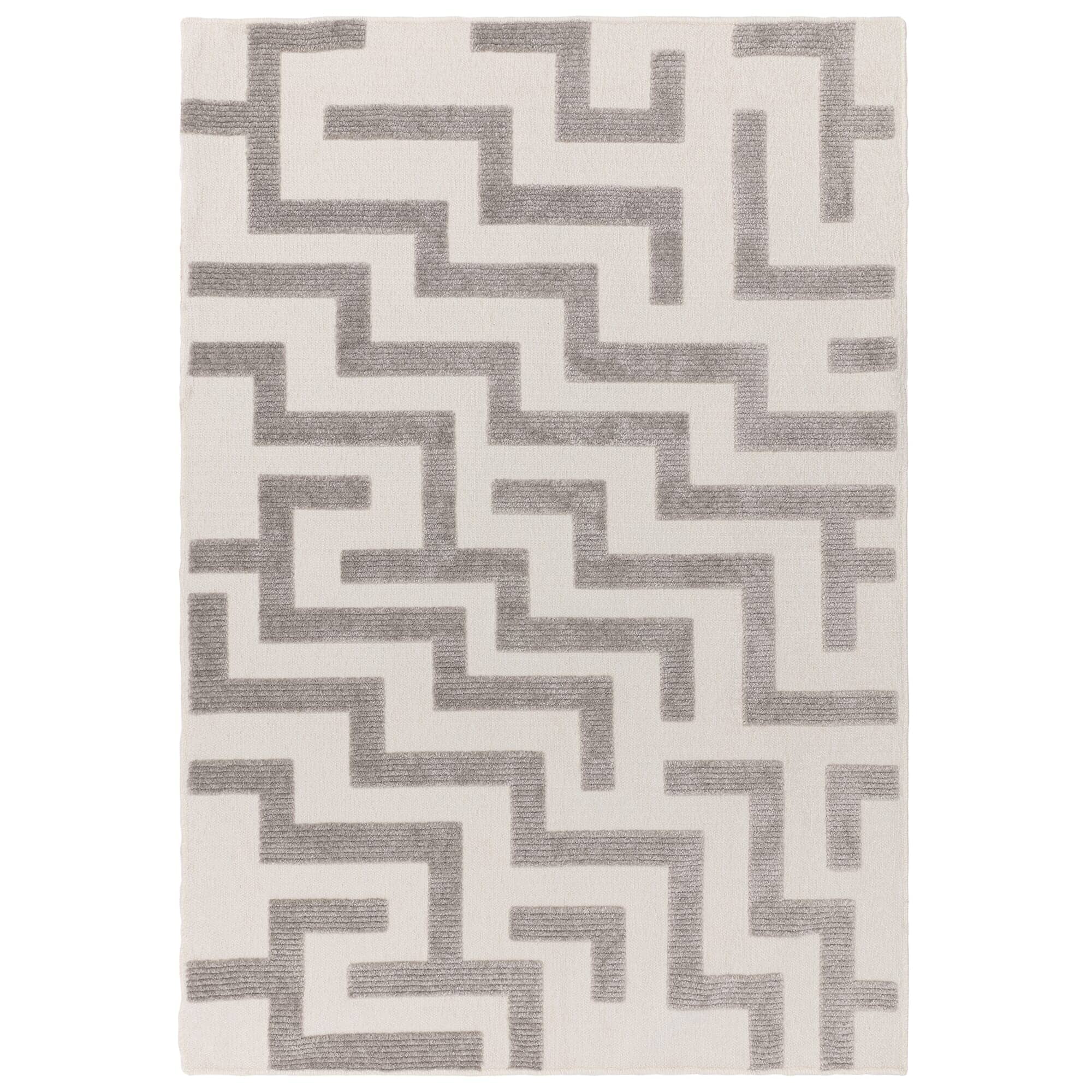 Morocco Grey & Cream Geometric Rug 