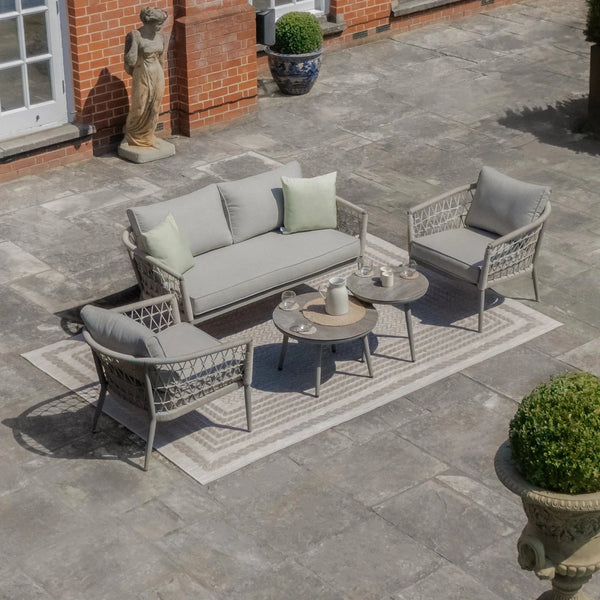 Morocco Outdoor Cream & Taupe 2 Seater Lounge Set Outdoor 