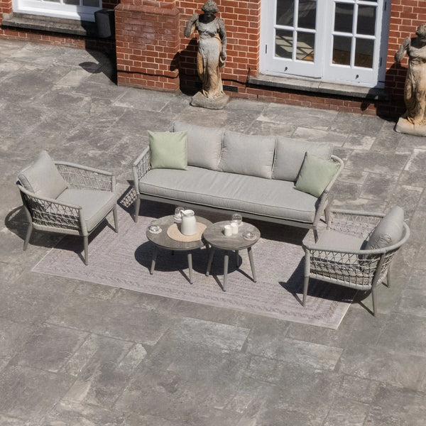Morocco Outdoor Cream & Taupe 3 Seater Lounge Set Outdoor 