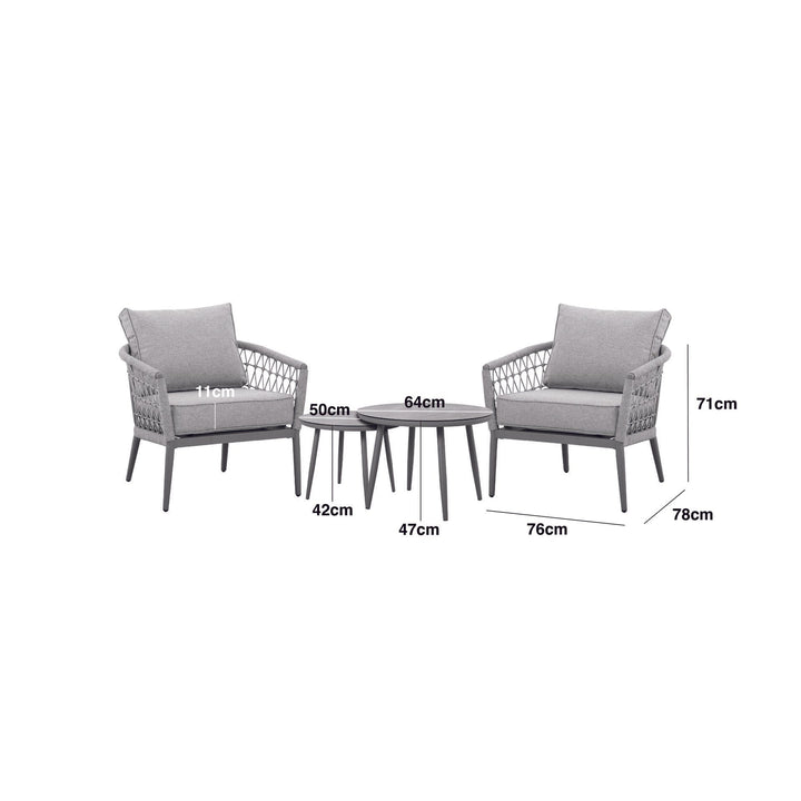 Morocco Outdoor Cream & Taupe Chair Lounge Set Outdoor 