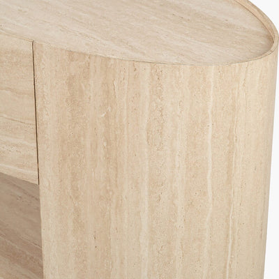 Moxin Travertine Effect 1 Drawer Console Table Furniture 