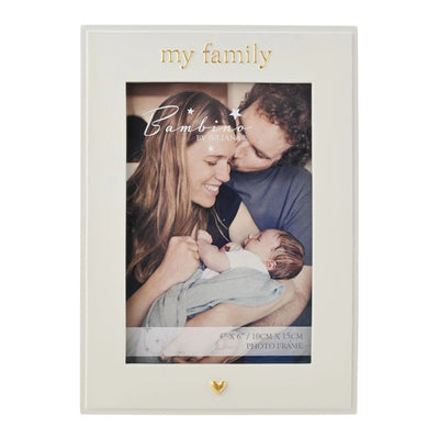 'My Family' Cream & Gold Photo Frame Accessories 