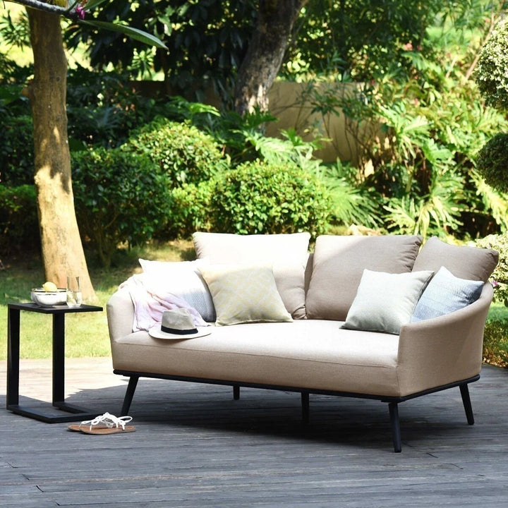Mykonos Taupe & Black Outdoor Daybed Furniture 