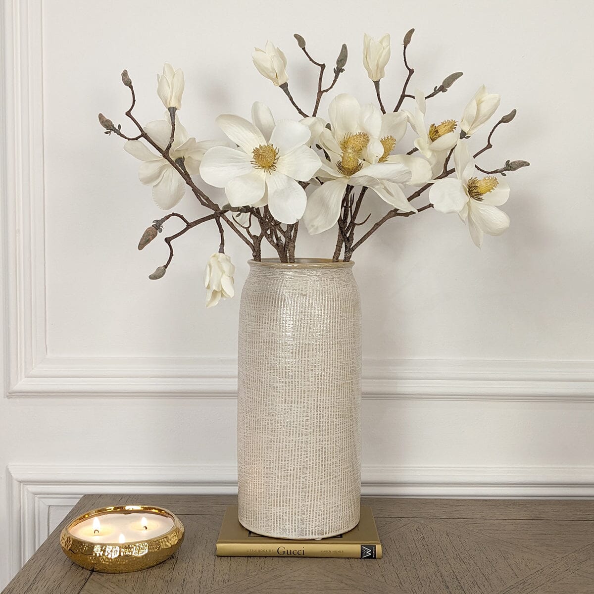 Mystic Large Textured Neutral Vase Accessories 