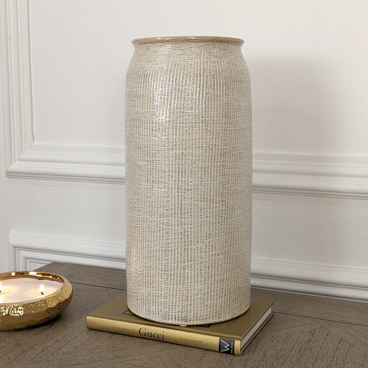Mystic Large Textured Neutral Vase Accessories 