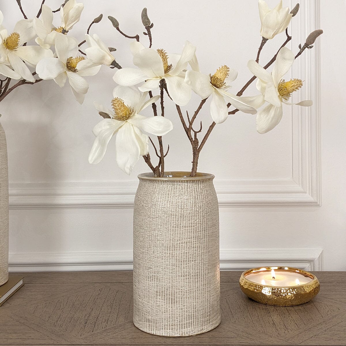 Mystic Medium Textured Neutral Vase Accessories 