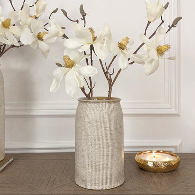 Mystic Medium Textured Neutral Vase Accessories 