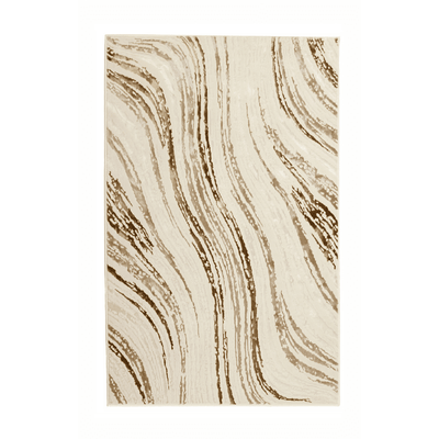 Nadira Brown & Cream Wave Pattern Rug 