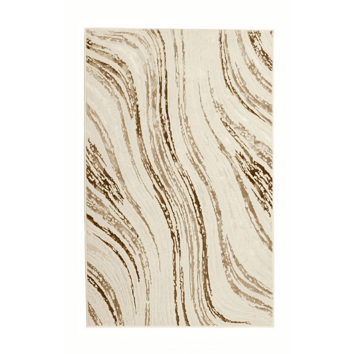 Nadira Brown & Cream Wave Pattern Rug 