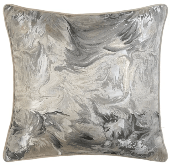 Nahua Taupe Metallic Abstract Swirl Print Cushion - 50x50cm Textiles 