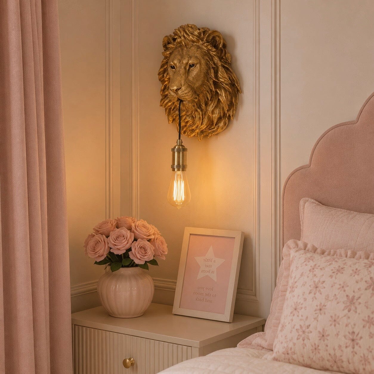 Nala Gold Lion Decorative Wall Light Lighting 