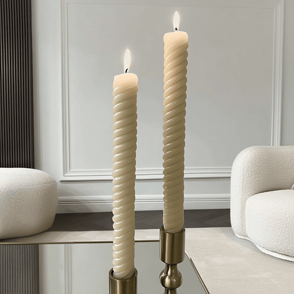 Naples Ribbed Dinner Candles - Set of 2 Fragrance 
