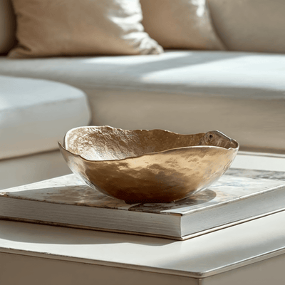 Natalia Light Gold Abstract Decorative Bowl Accessories 
