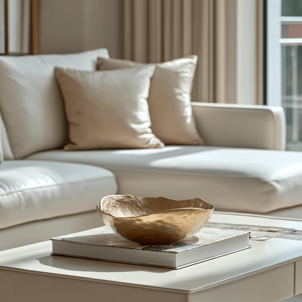 Natalia Light Gold Abstract Decorative Bowl Accessories 