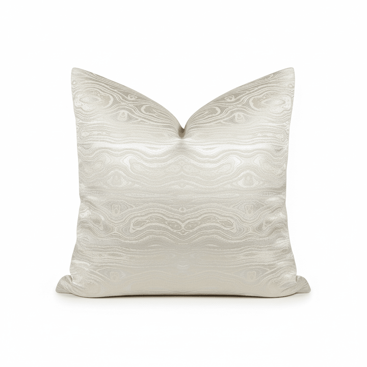 Nelly Cream & Silver Marble Metallic Cushion - 50x50cm Textiles 