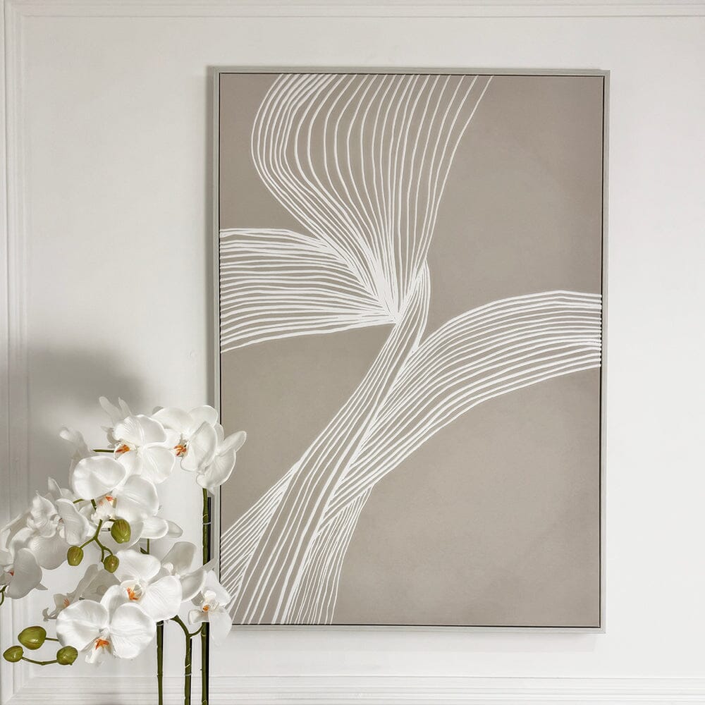 Nelly Taupe Abstract Lines Framed Wall Art - I Accessories 